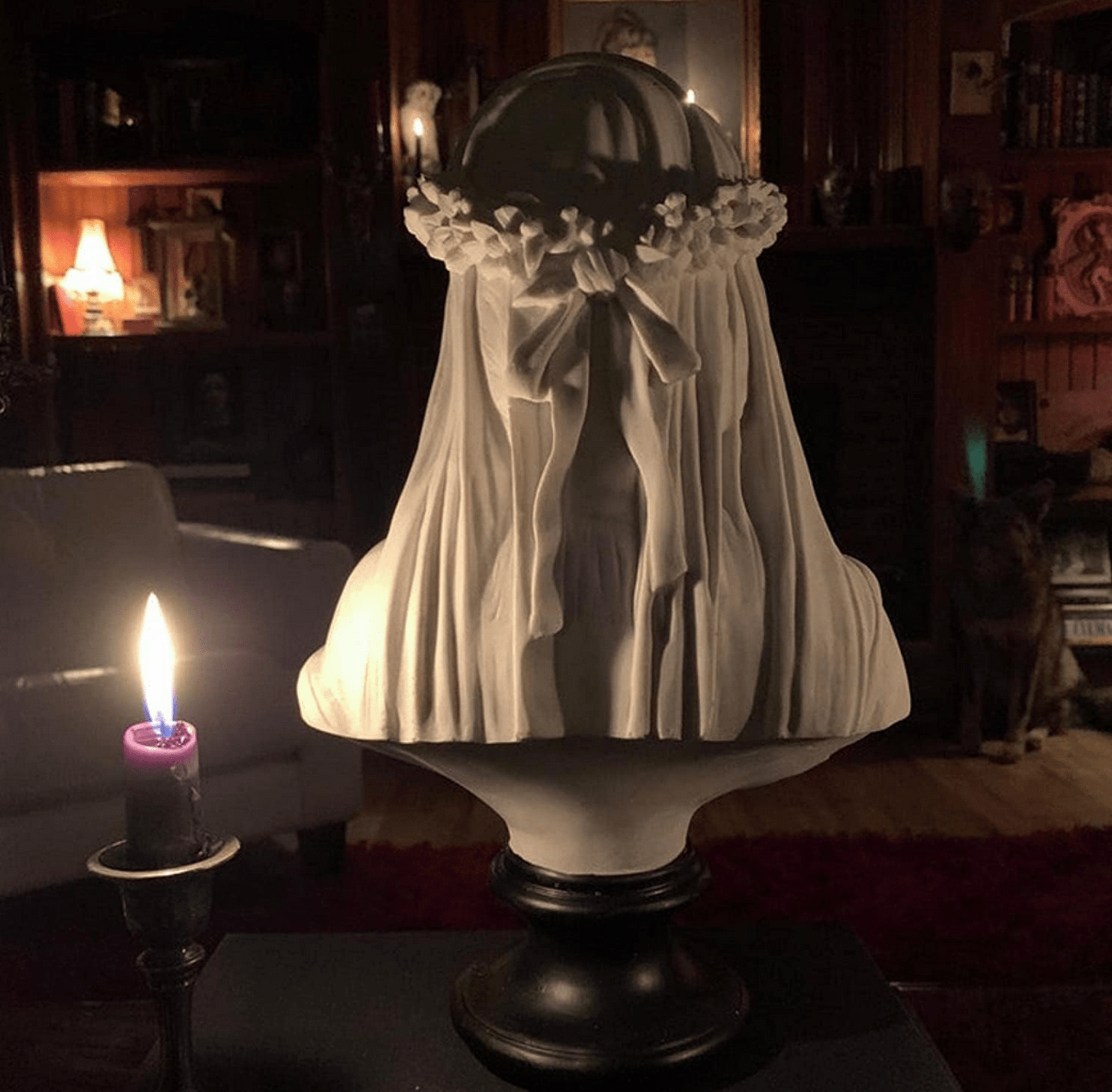 Veiled Lady Bust Statue, 36 cm / 14, Virgin Mary Bust Sculpture